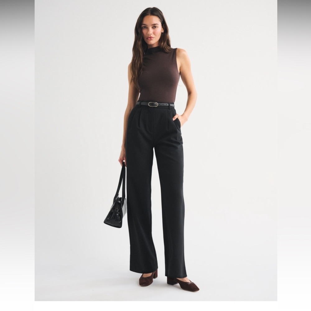 Abercrombie & Fitch SLOAN tailored Black Wide Leg Pants